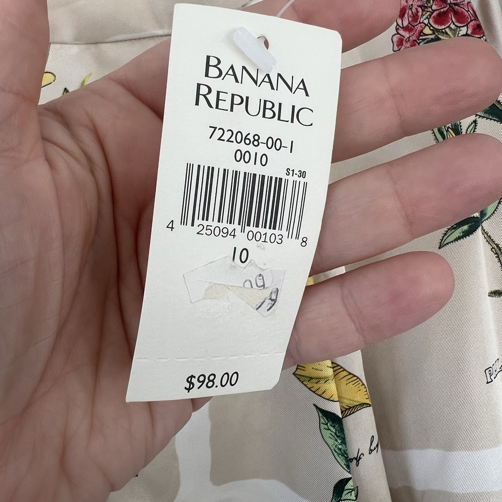 Banana Republic Silk Skirt Women 10 Knee Length Floral Office Spring Cottagecore - Picture 8 of 8